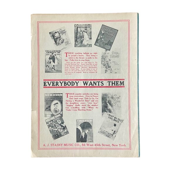 Just like the Will O' the Wisp 1919 Sheet Music Vernon Stevens - Picture 3 of 4